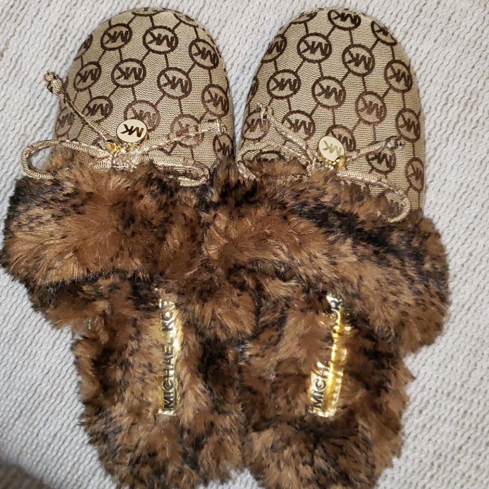 Michael Kors faux fur house slippers